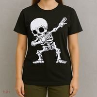 Halloween Dabbing Skeleton Skull Rib Cage Dab Dance T-Shirt thumb 4