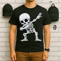 Halloween Dabbing Skeleton Skull Rib Cage Dab Dance T-Shirt thumb 6