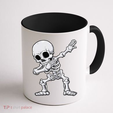 Halloween Dabbing Skeleton Skull Rib Cage Dab Dance Coffee Mug back