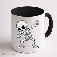 Halloween Dabbing Skeleton Skull Rib Cage Dab Dance Coffee Mug thumb 1