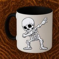 Halloween Dabbing Skeleton Skull Rib Cage Dab Dance Coffee Mug thumb 2
