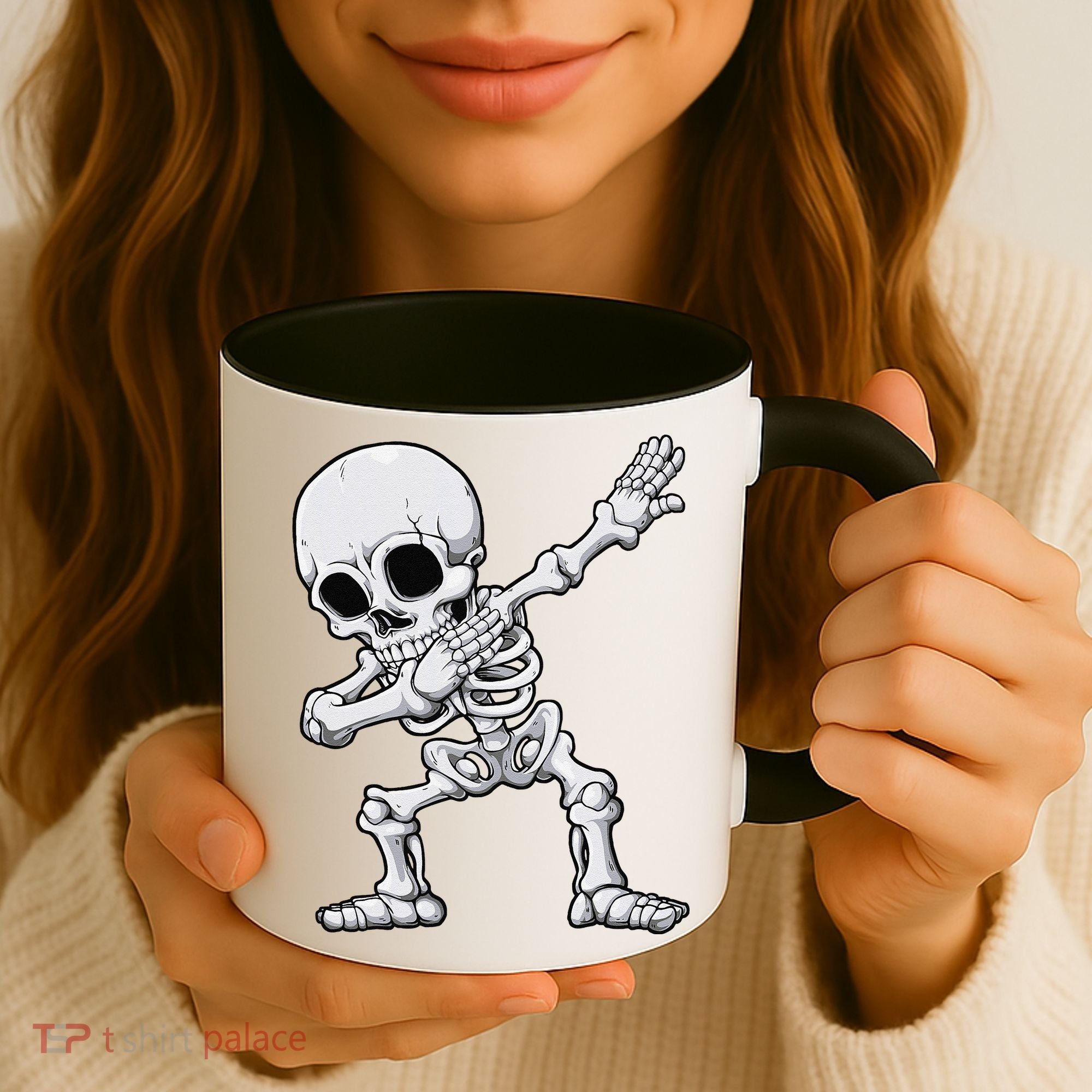 Halloween Dabbing Skeleton Skull Rib Cage Dab Dance Coffee Mug