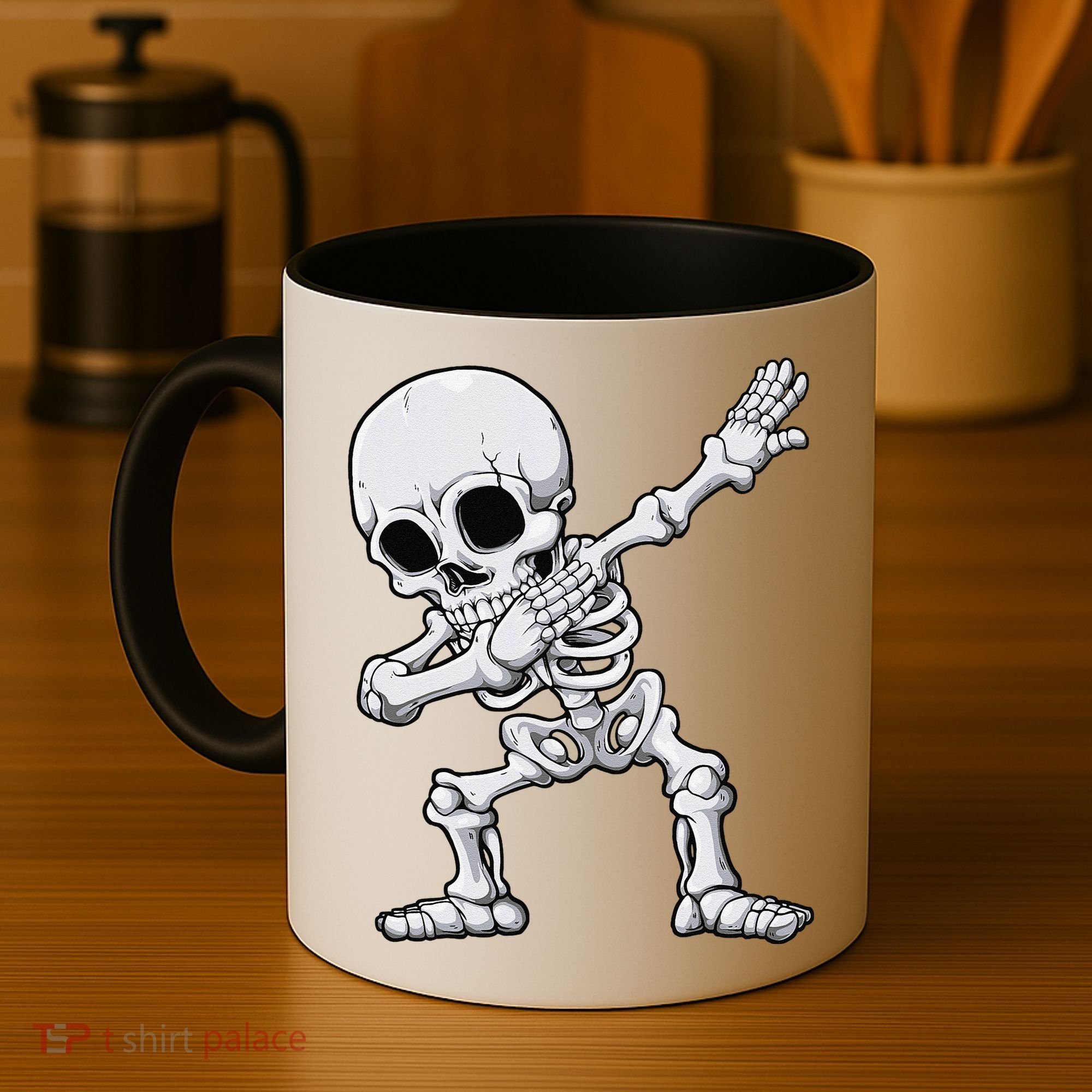 Halloween Dabbing Skeleton Skull Rib Cage Dab Dance Coffee Mug