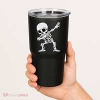 Halloween Dabbing Skeleton Skull Rib Cage Dab Dance Tumbler thumb 2
