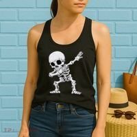Halloween Dabbing Skeleton Skull Rib Cage Dab Dance Women's Tank Top thumb 2