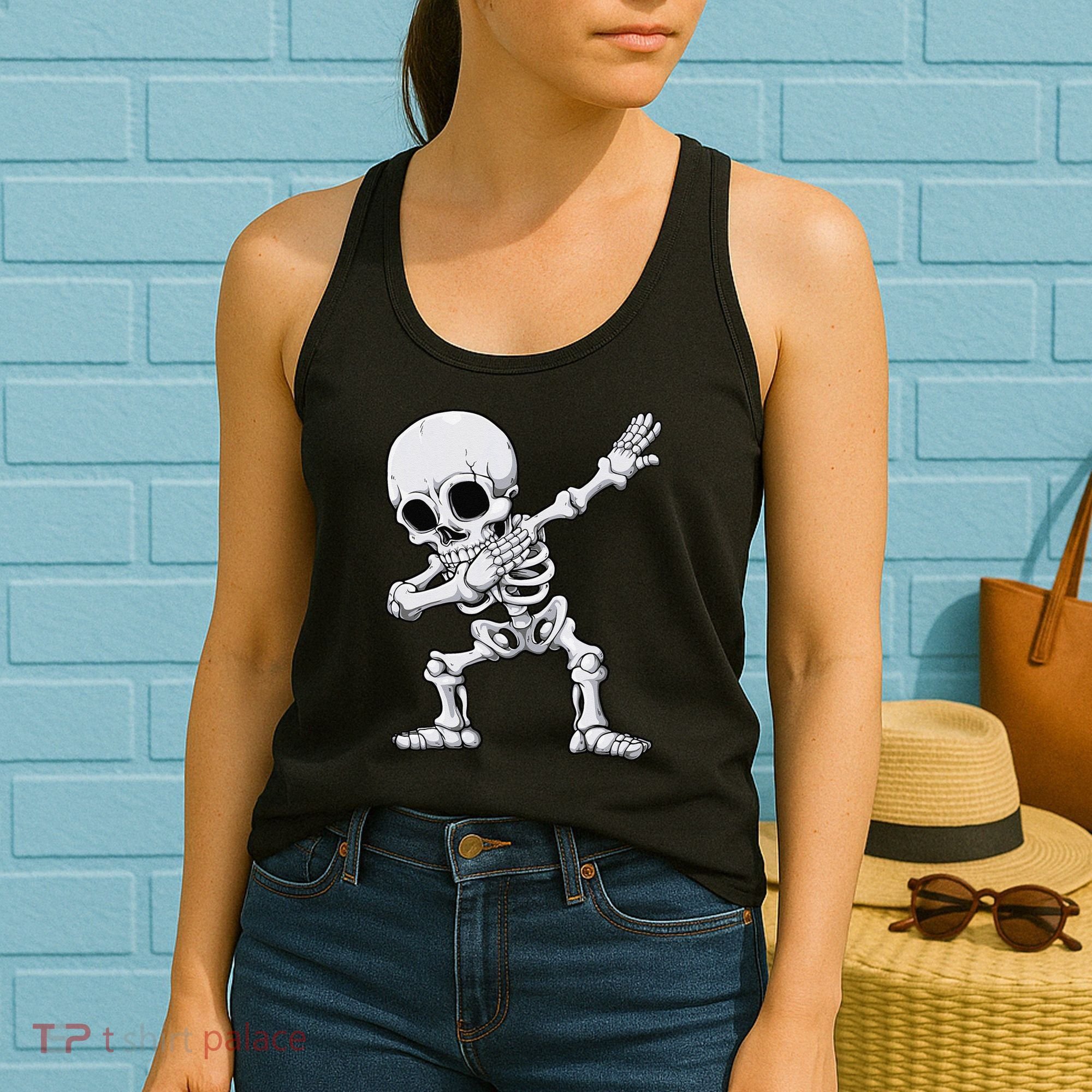 Halloween Dabbing Skeleton Skull Rib Cage Dab Dance Women's Tank Top