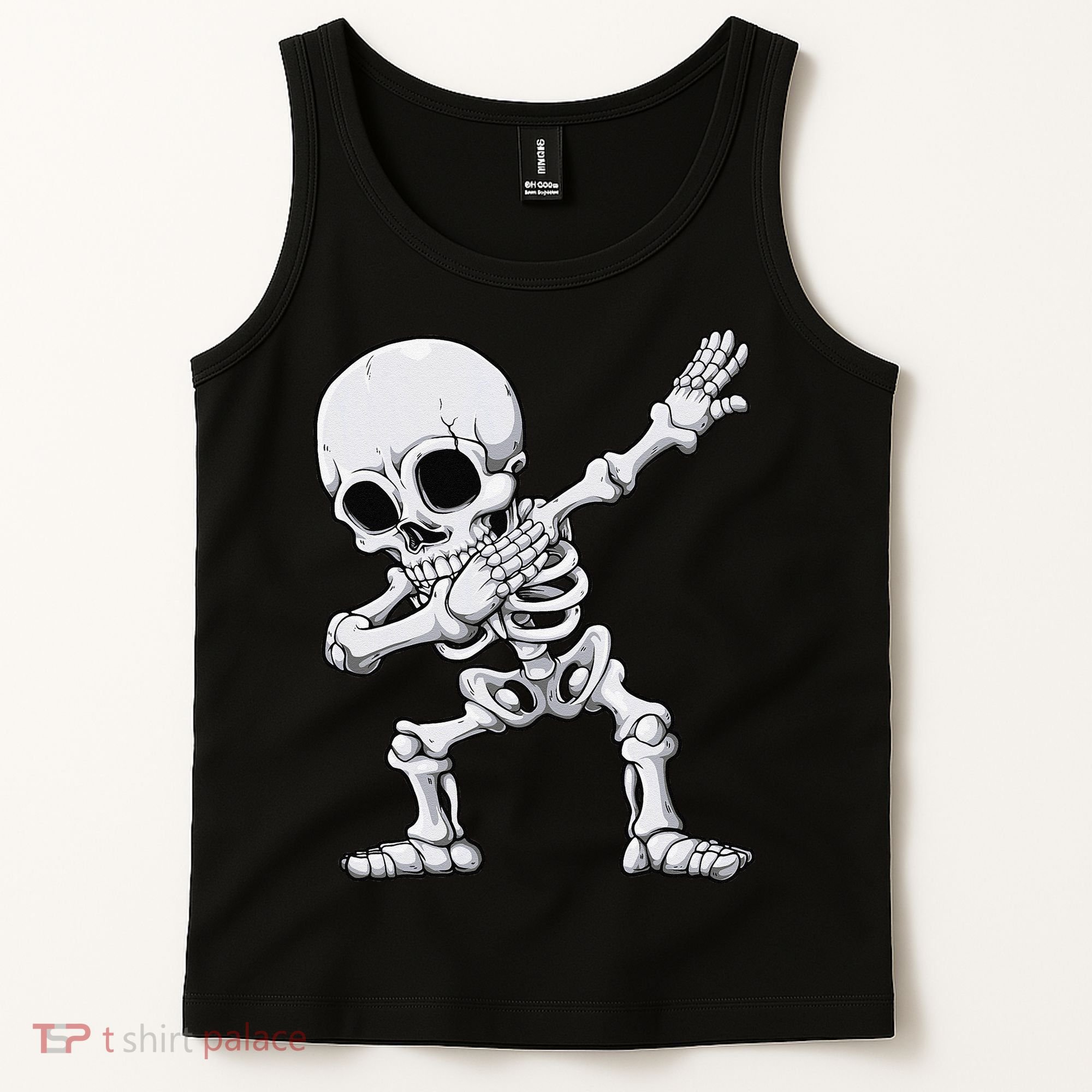 Halloween Dabbing Skeleton Skull Rib Cage Dab Dance Tank Top