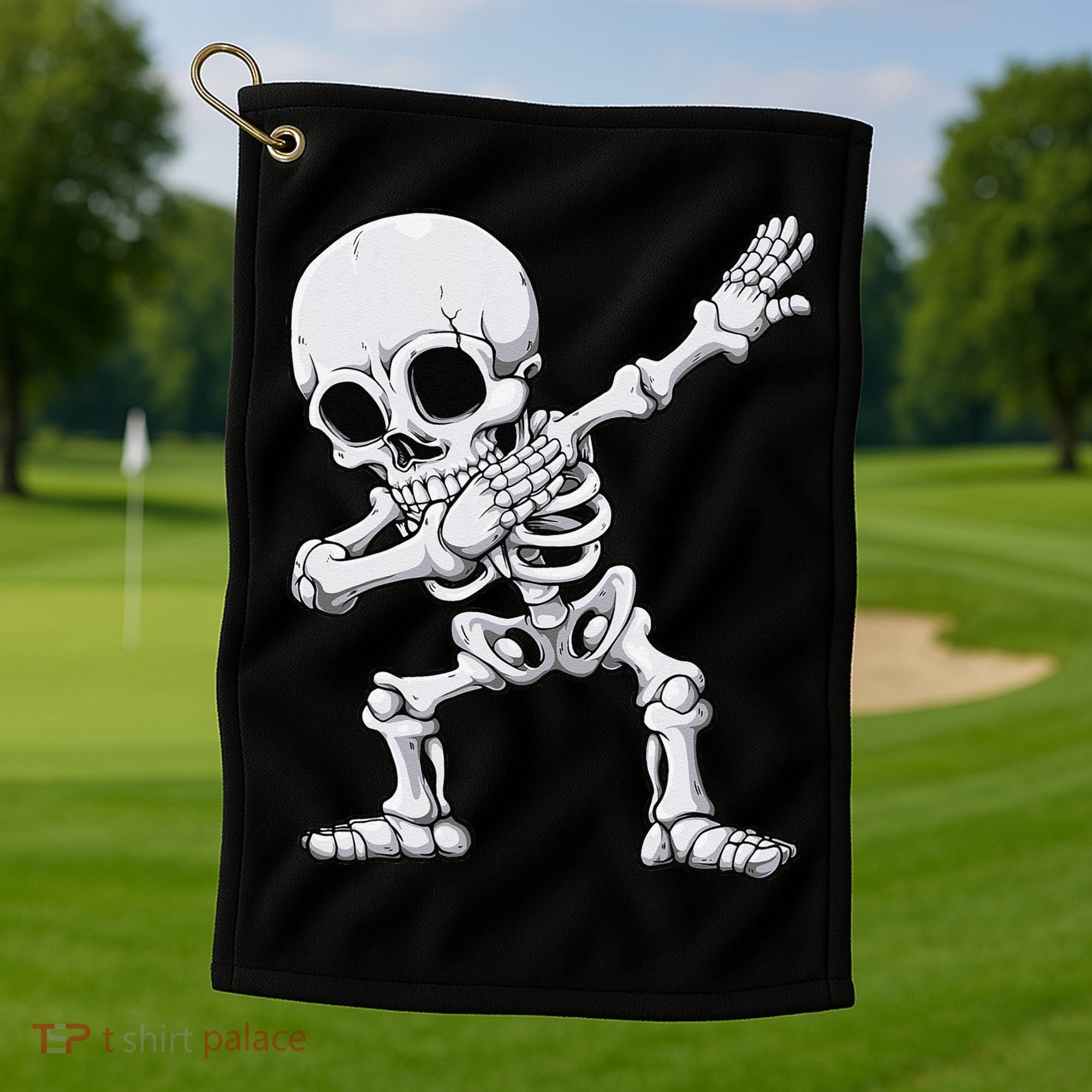 Halloween Dabbing Skeleton Skull Rib Cage Dab Dance Golf Towel