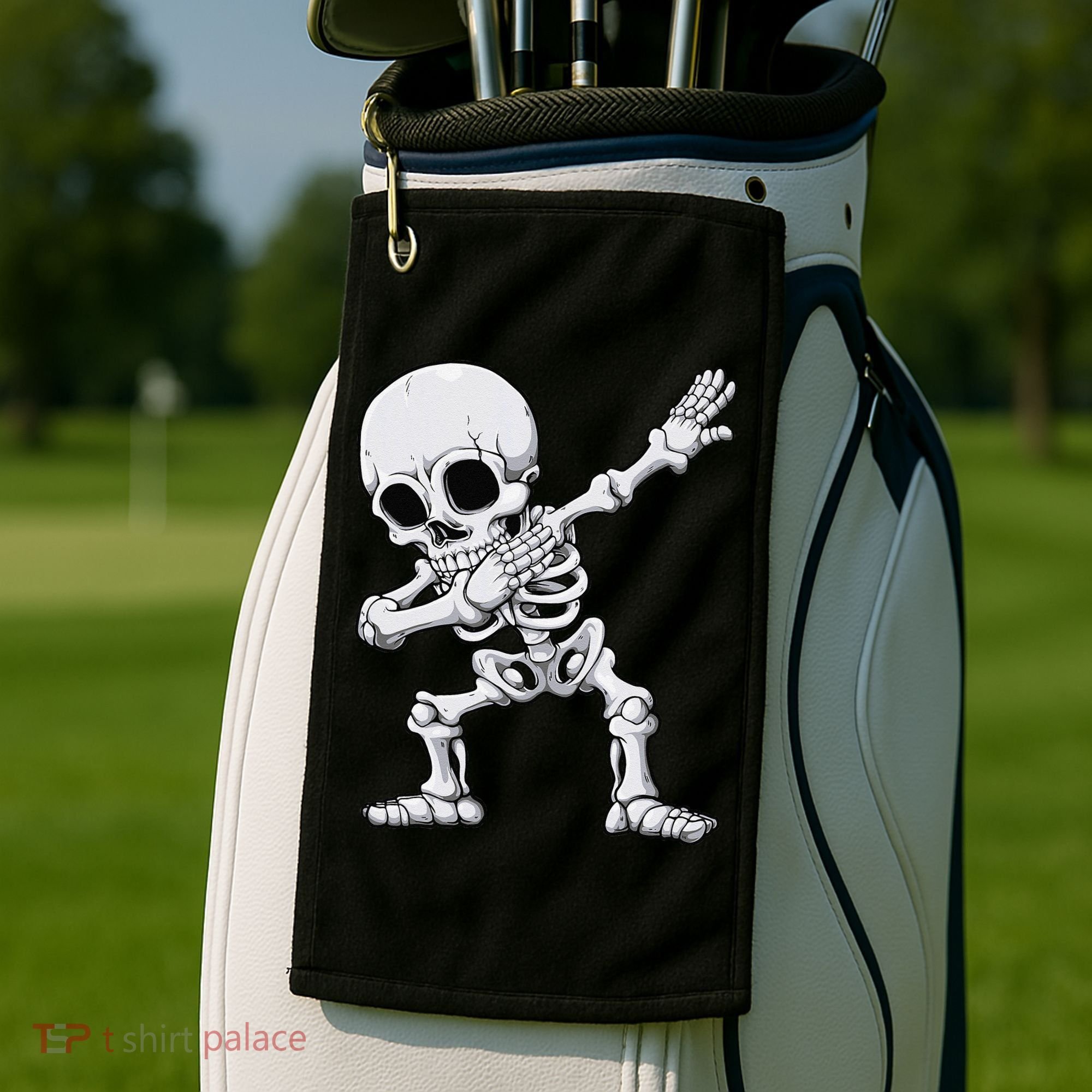 Halloween Dabbing Skeleton Skull Rib Cage Dab Dance Golf Towel