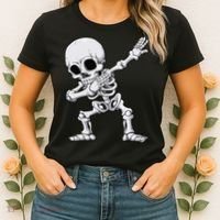 Halloween Dabbing Skeleton Skull Rib Cage Dab Dance Women's T-Shirt thumb 2