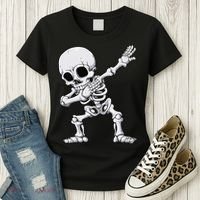 Halloween Dabbing Skeleton Skull Rib Cage Dab Dance Women's T-Shirt thumb 3