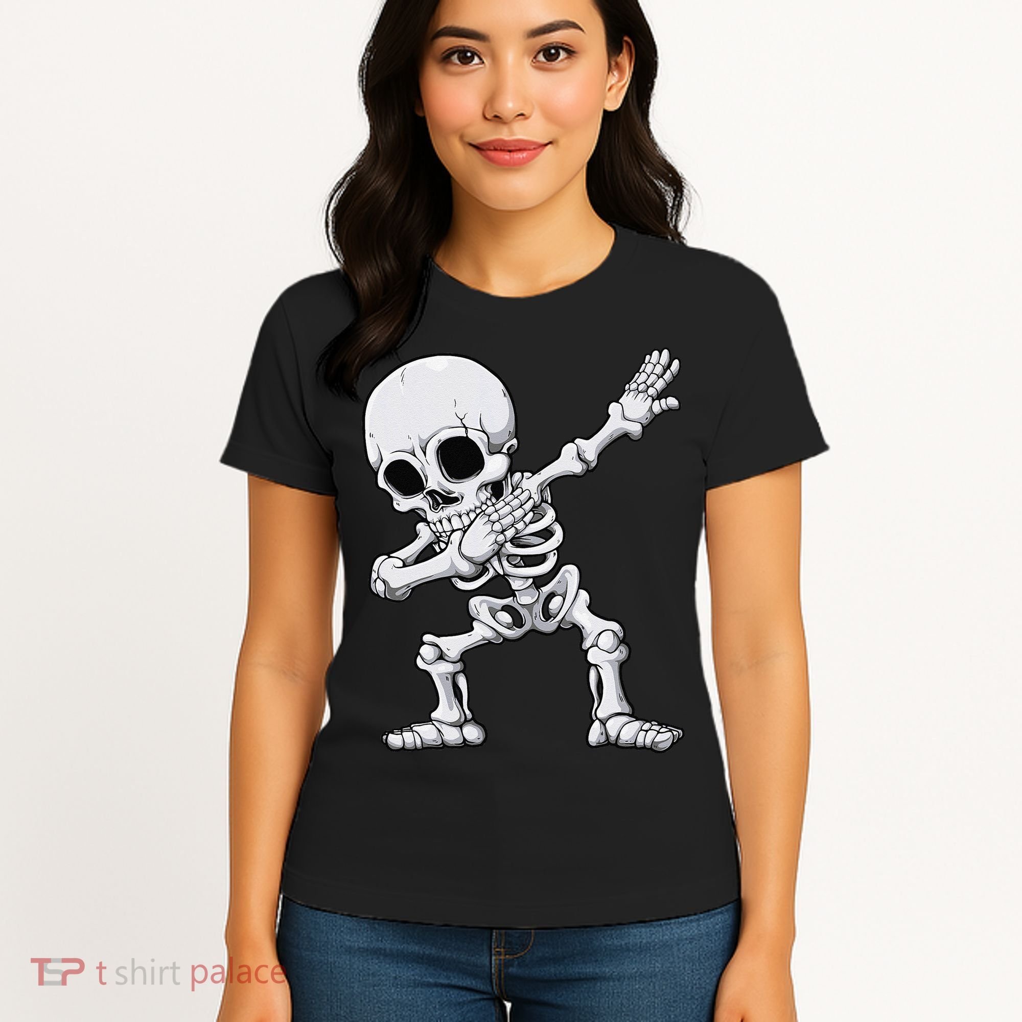 Halloween Dabbing Skeleton Skull Rib Cage Dab Dance Women's T-Shirt