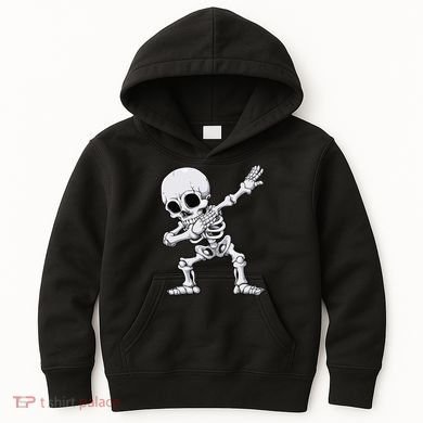 Halloween Dabbing Skeleton Skull Rib Cage Dab Dance Kids Hoodie