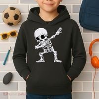 Halloween Dabbing Skeleton Skull Rib Cage Dab Dance Kids Hoodie thumb 2
