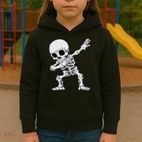 Halloween Dabbing Skeleton Skull Rib Cage Dab Dance Kids Hoodie thumb 3