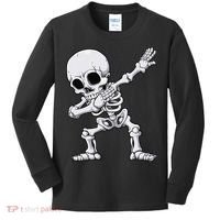 Halloween Dabbing Skeleton Skull Rib Cage Dab Dance Kids Long Sleeve Shirt thumb 0