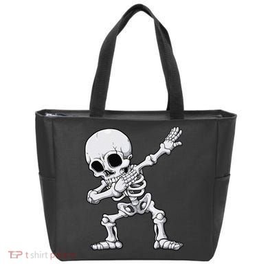 Halloween Dabbing Skeleton Skull Rib Cage Dab Dance Tote Bag