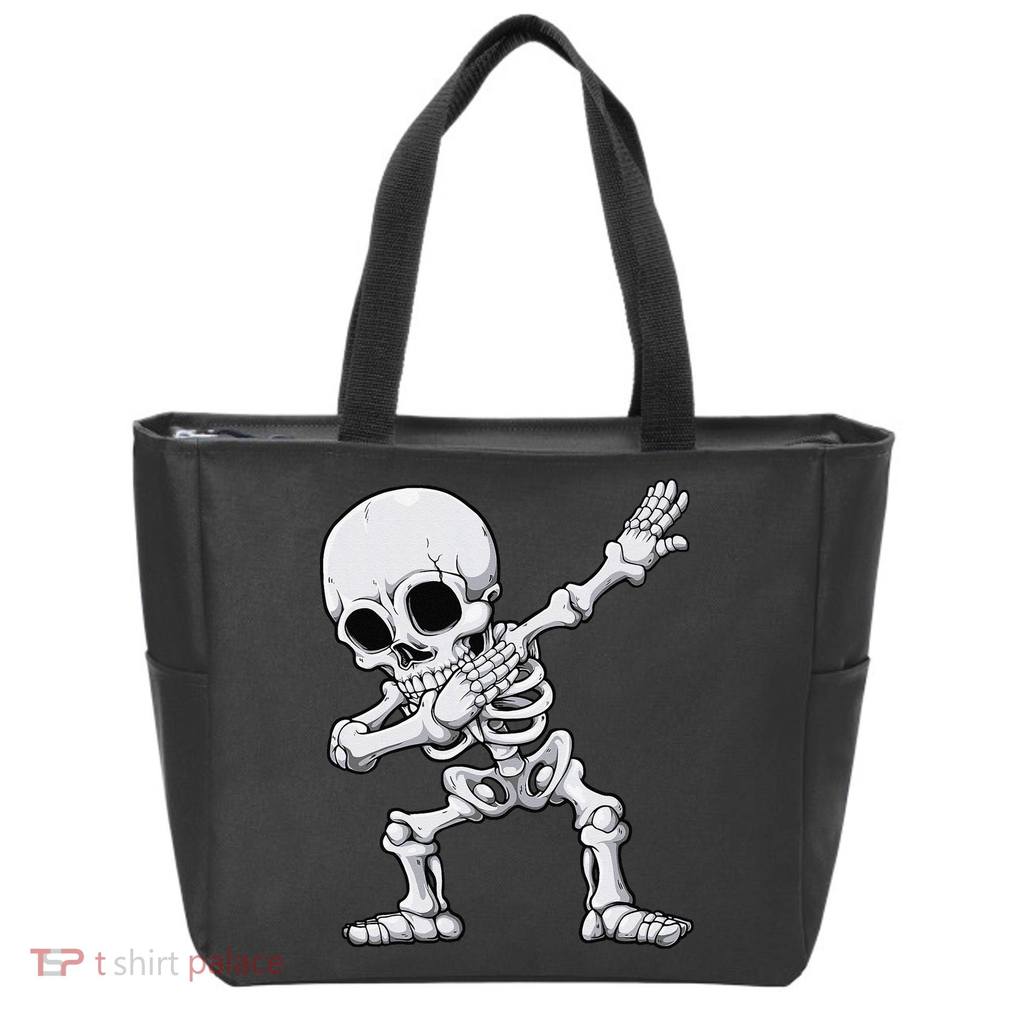 Halloween Dabbing Skeleton Skull Rib Cage Dab Dance Tote Bag