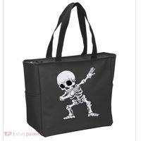 Halloween Dabbing Skeleton Skull Rib Cage Dab Dance Tote Bag thumb 2