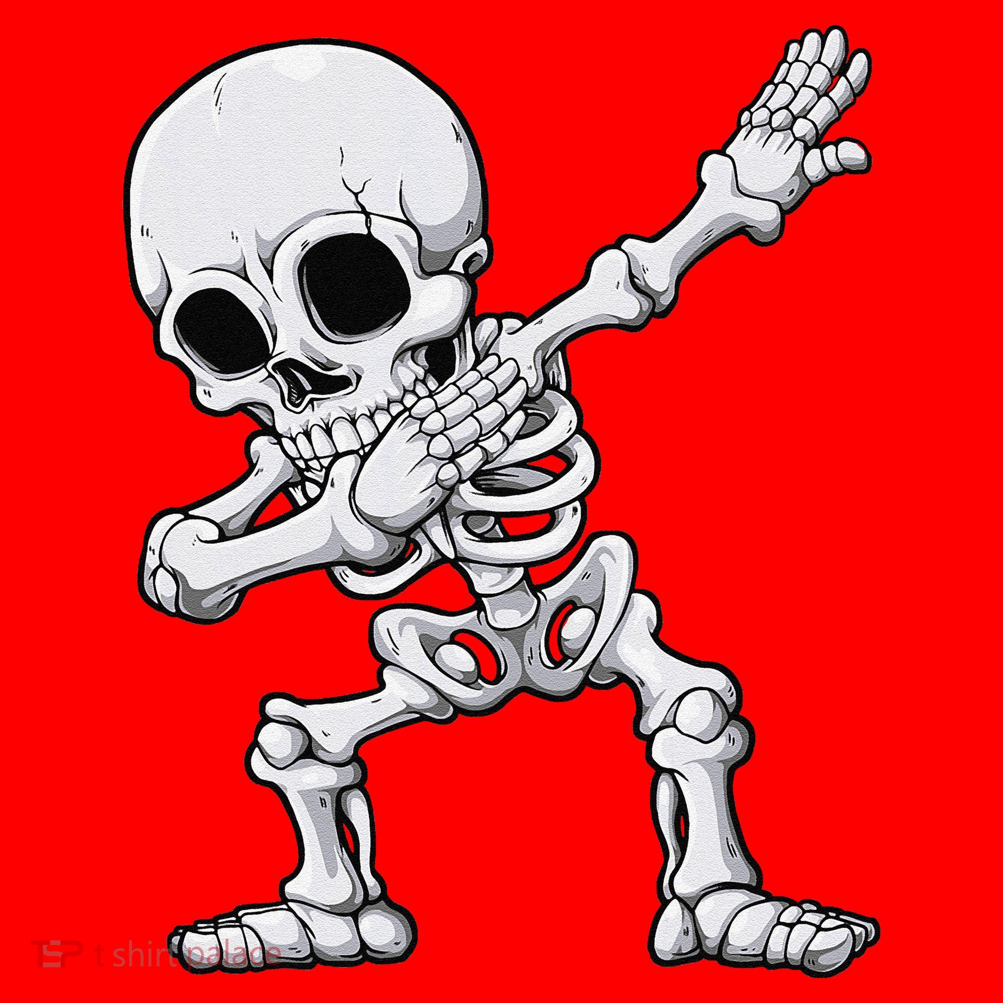 Halloween Dabbing Skeleton Skull Rib Cage Dab Dance Santa Hat