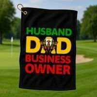 Husband Dad Small Business Owner African American Ceo Golf Towel thumb 1