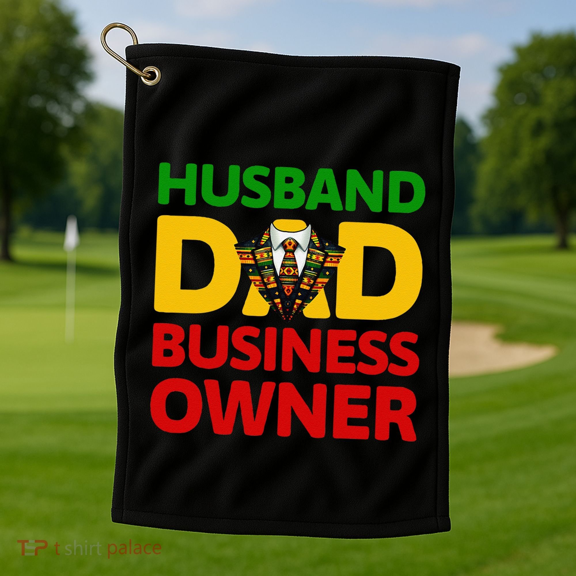 Husband Dad Small Business Owner African American Ceo Golf Towel