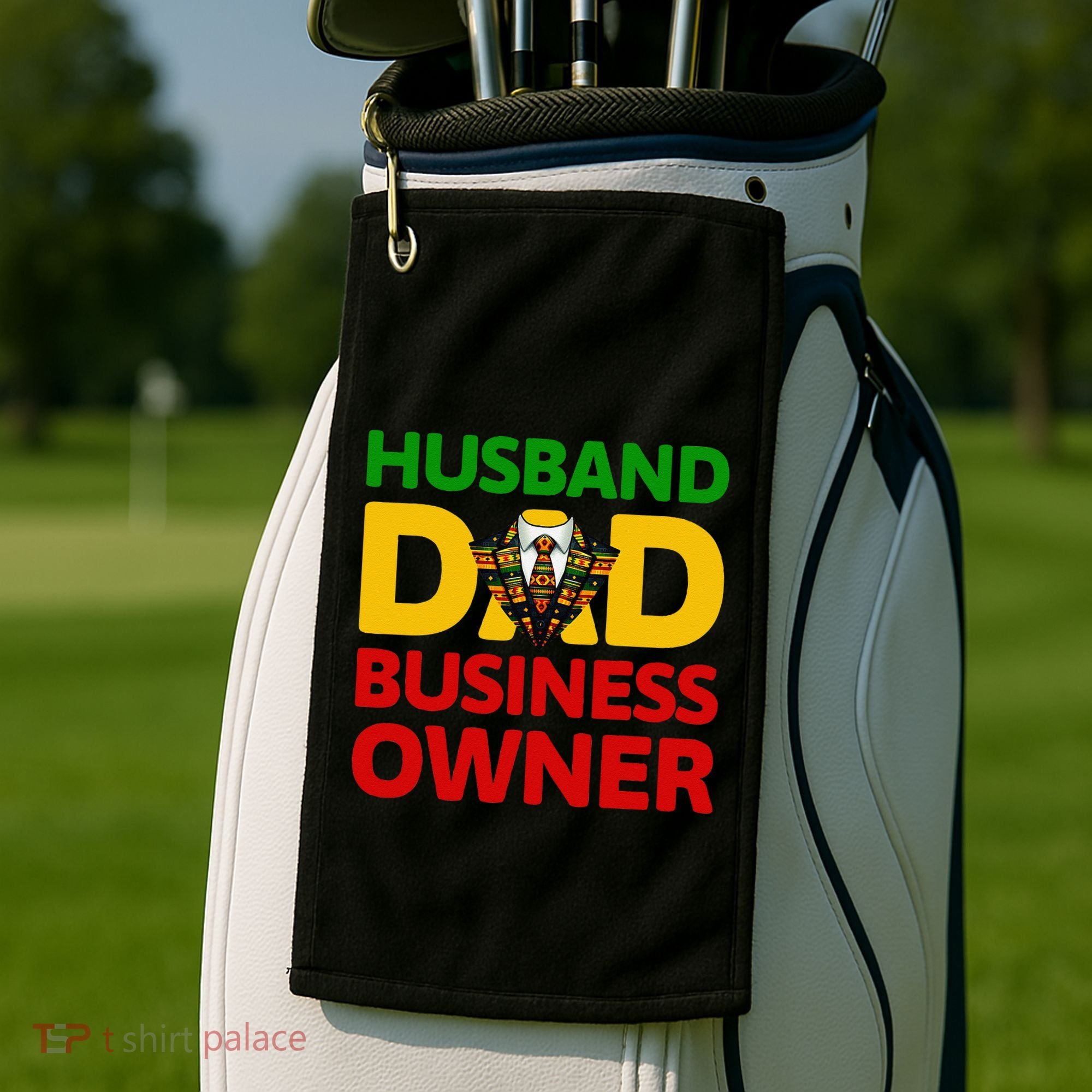 Husband Dad Small Business Owner African American Ceo Golf Towel