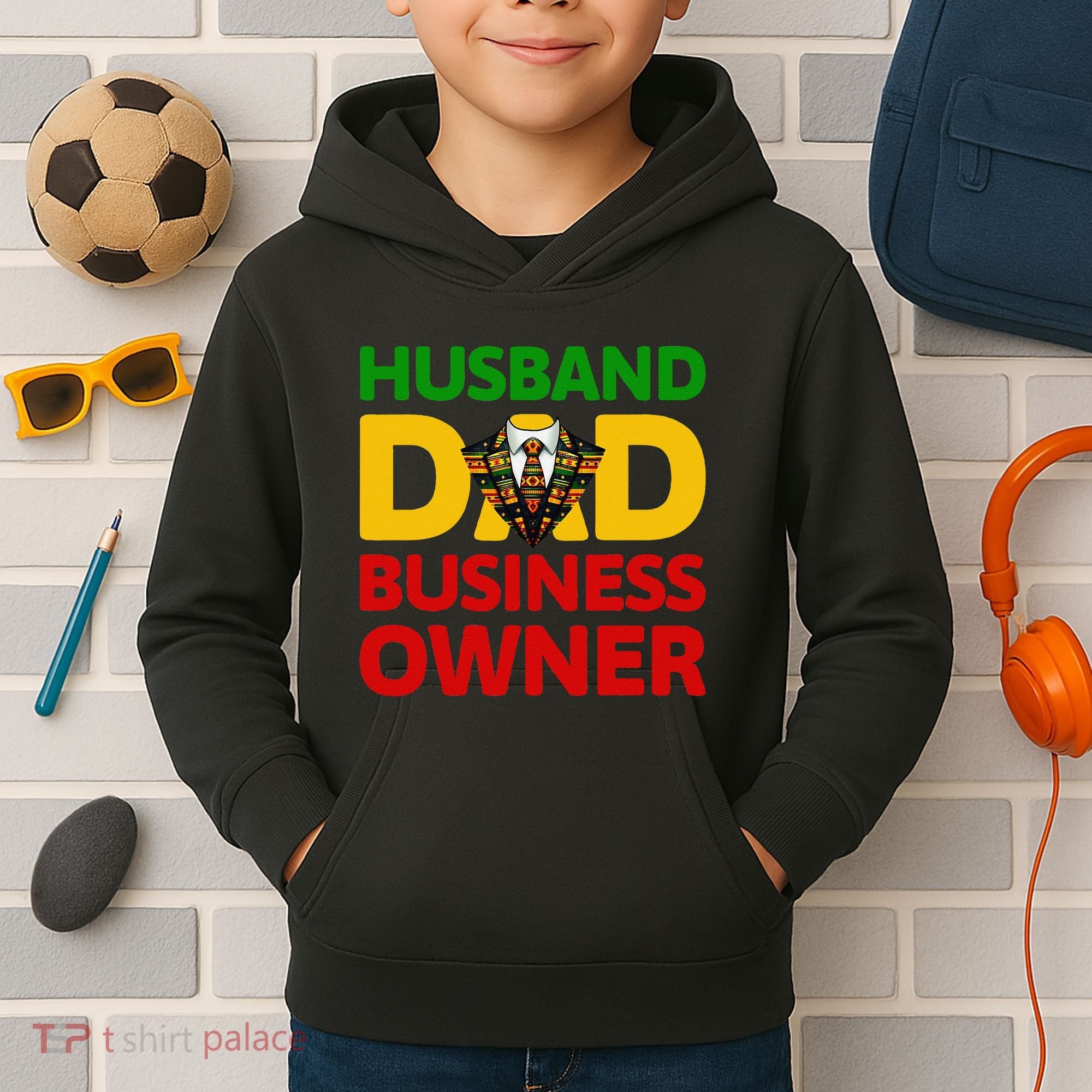 Husband Dad Small Business Owner African American Ceo Kids Hoodie