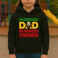Husband Dad Small Business Owner African American Ceo Kids Hoodie thumb 3