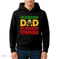 Husband Dad Small Business Owner African American Ceo Kids Hoodie thumb 4
