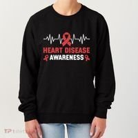 Heart Disease Support Heart Disease Awareness Cute Gift Women's Sweatshirt thumb 0