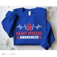 Heart Disease Support Heart Disease Awareness Cute Gift Sweatshirt thumb 2