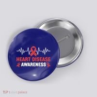 Heart Disease Support Heart Disease Awareness Cute Gift Button thumb 0