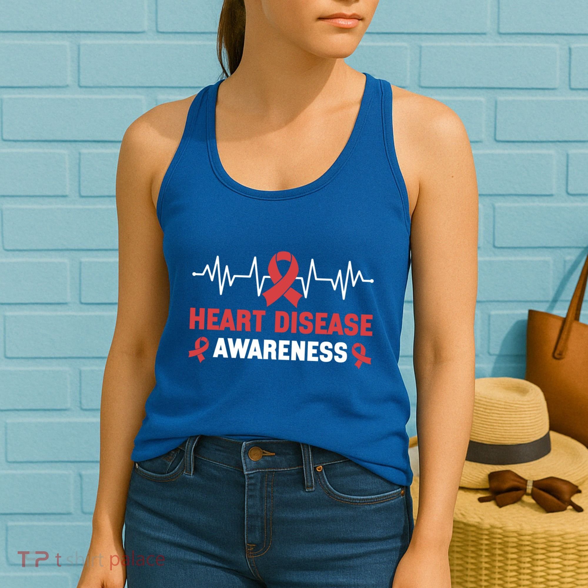 Heart Disease Support Heart Disease Awareness Cute Gift Women's Tank Top