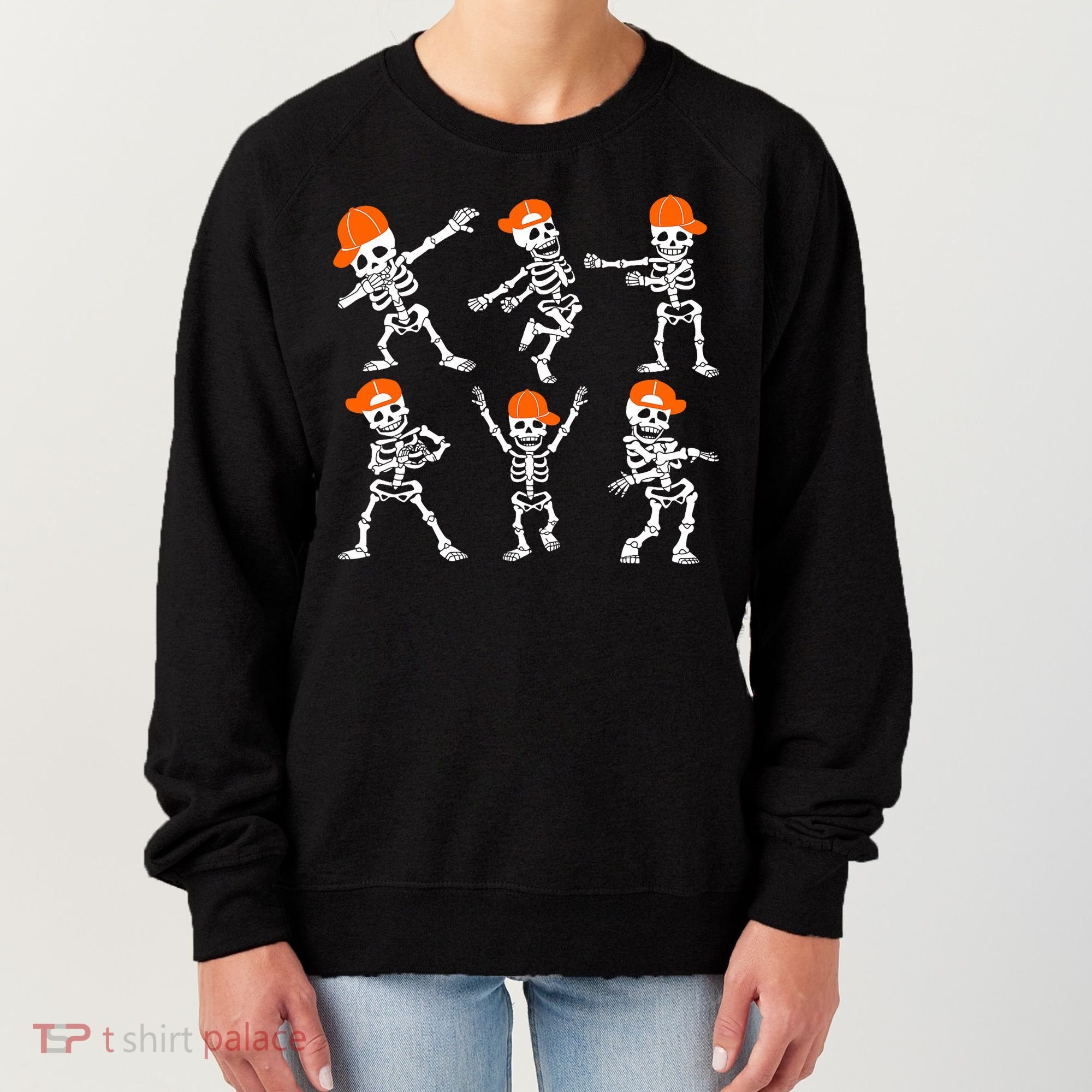 Halloween Dancing Skeleton Cap Funny Women's Sweatshirt