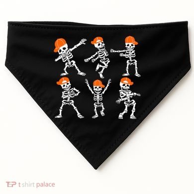 Halloween Dancing Skeleton Cap Funny USA-Made Doggie Bandana