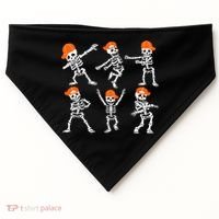 Halloween Dancing Skeleton Cap Funny USA-Made Doggie Bandana thumb 0