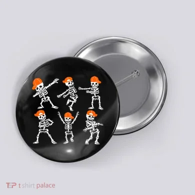 Halloween Dancing Skeleton Cap Funny Button
