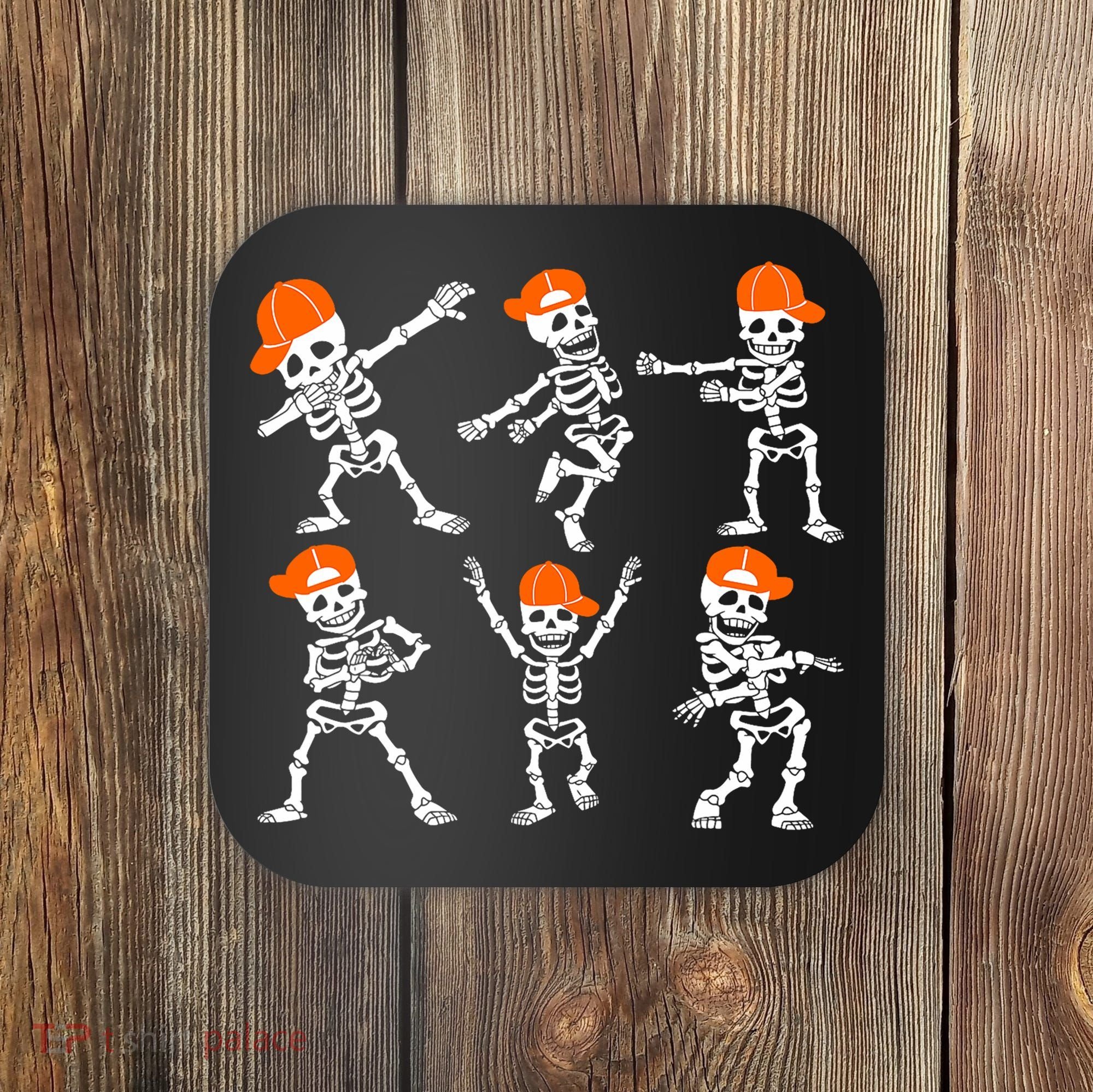 Halloween Dancing Skeleton Cap Funny Coaster