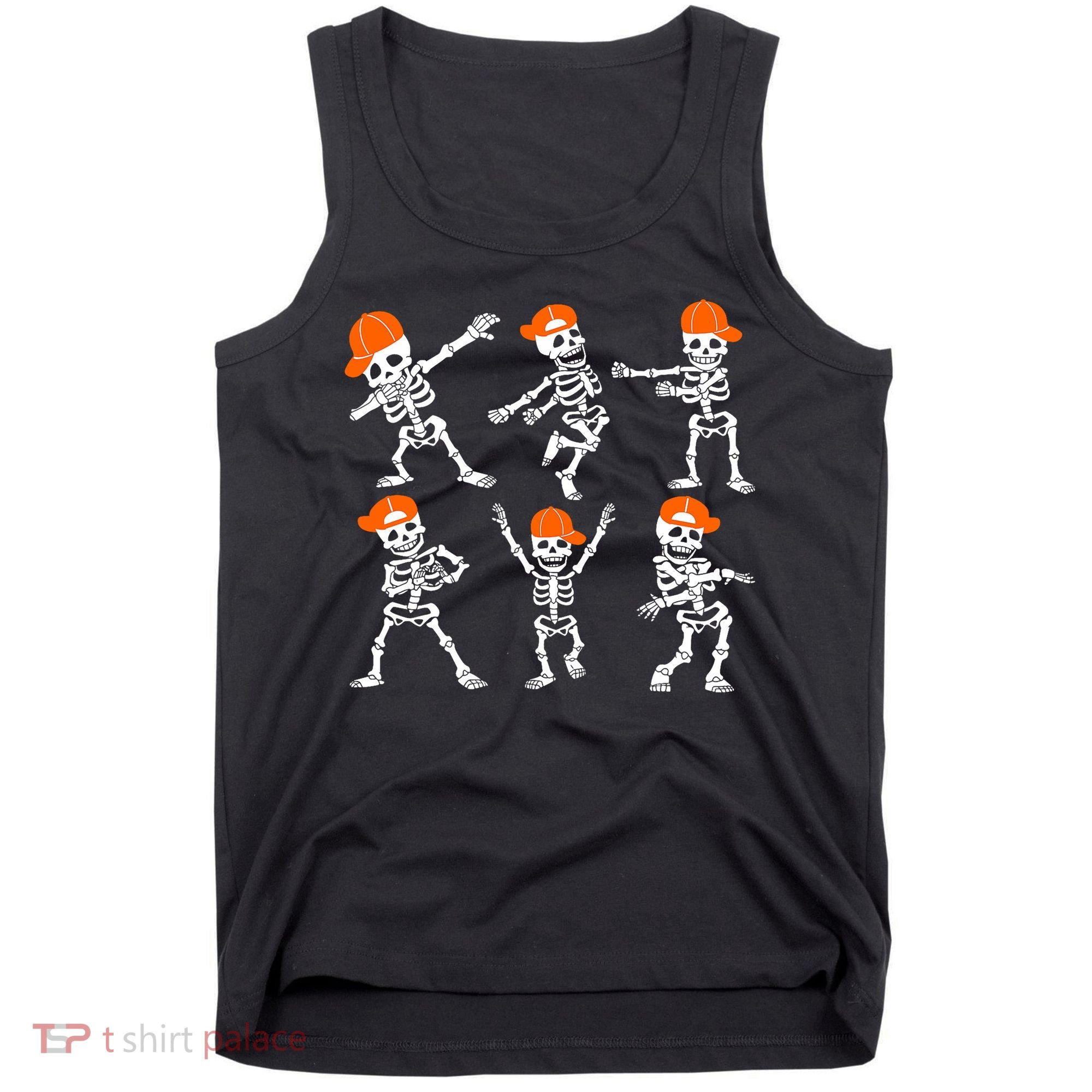 Halloween Dancing Skeleton Cap Funny Tank Top