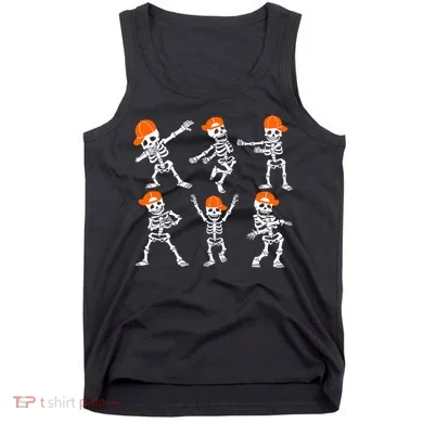 Halloween Dancing Skeleton Cap Funny Tank Top