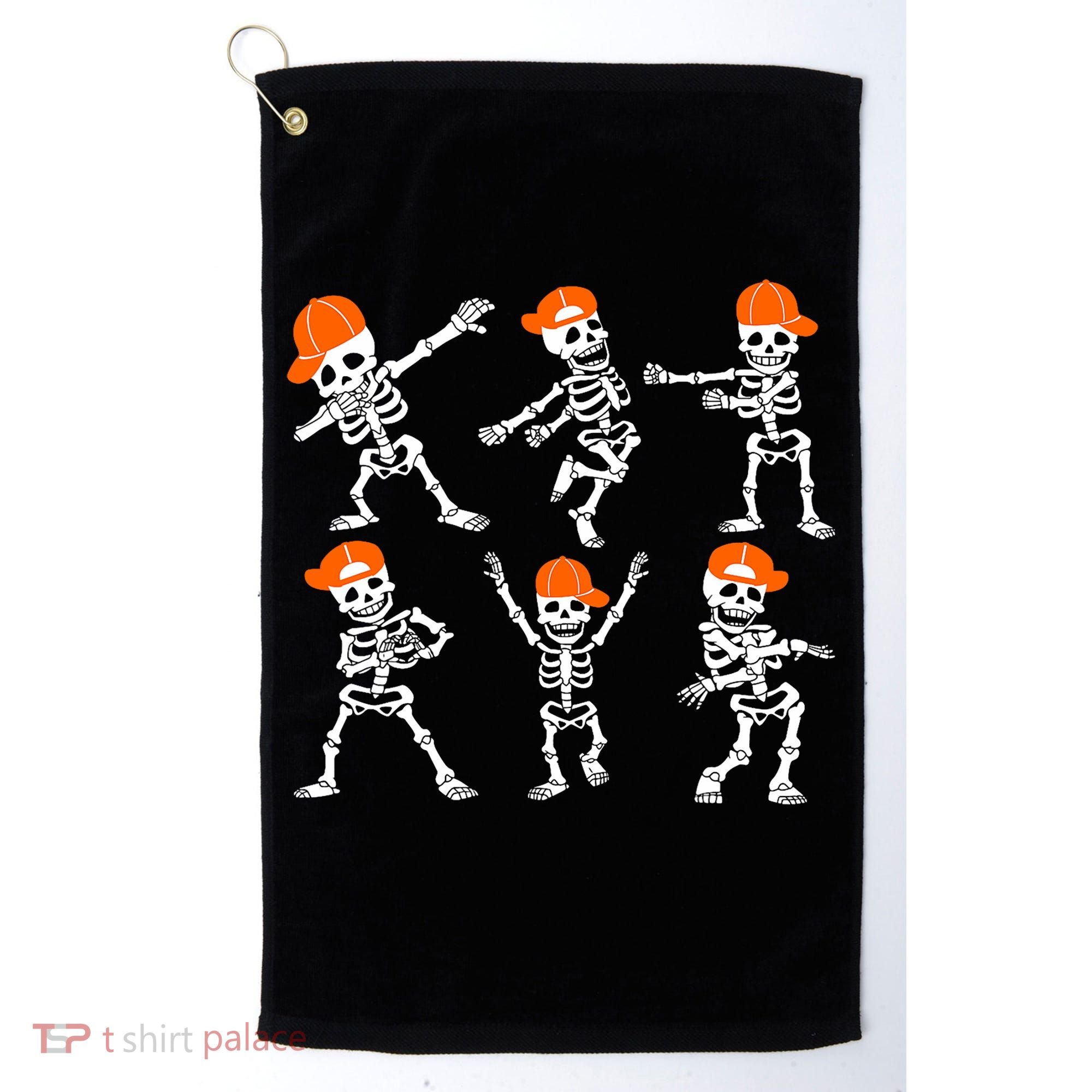 Halloween Dancing Skeleton Cap Funny Golf Towel