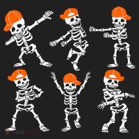 Halloween Dancing Skeleton Cap Funny Golf Towel thumb 3