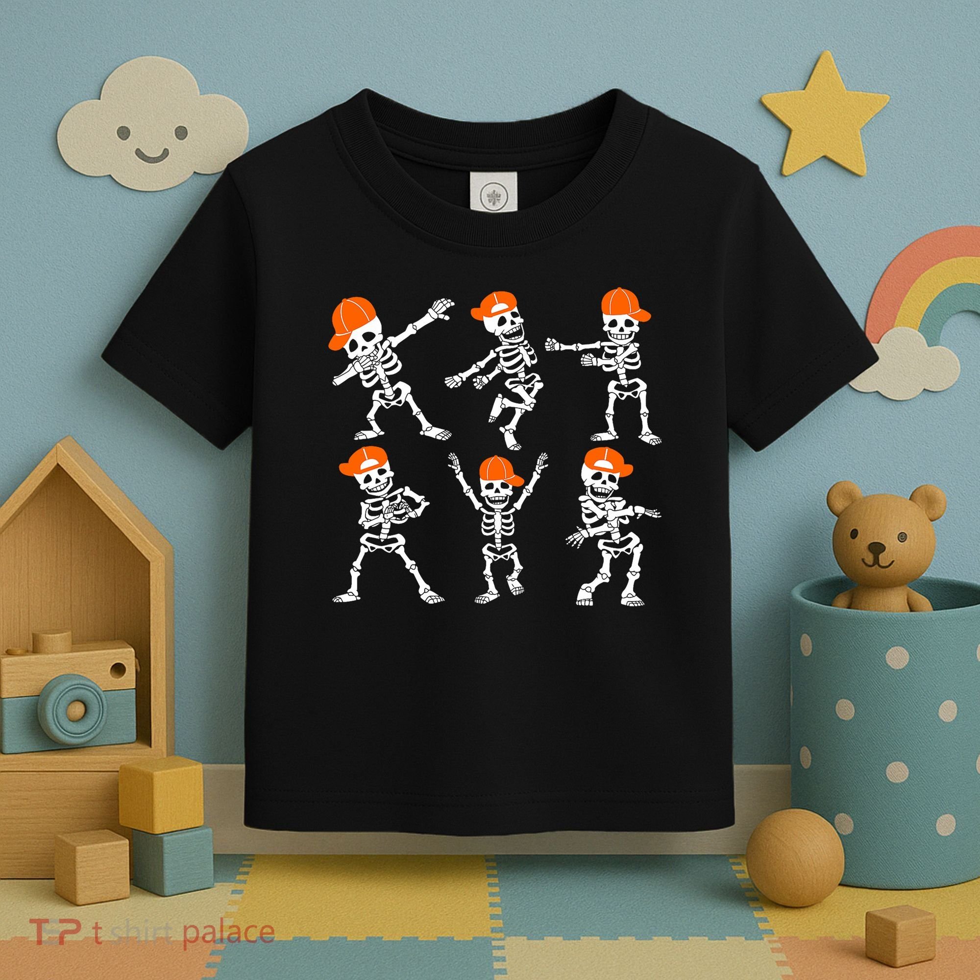 Halloween Dancing Skeleton Cap Funny Toddler T-Shirt