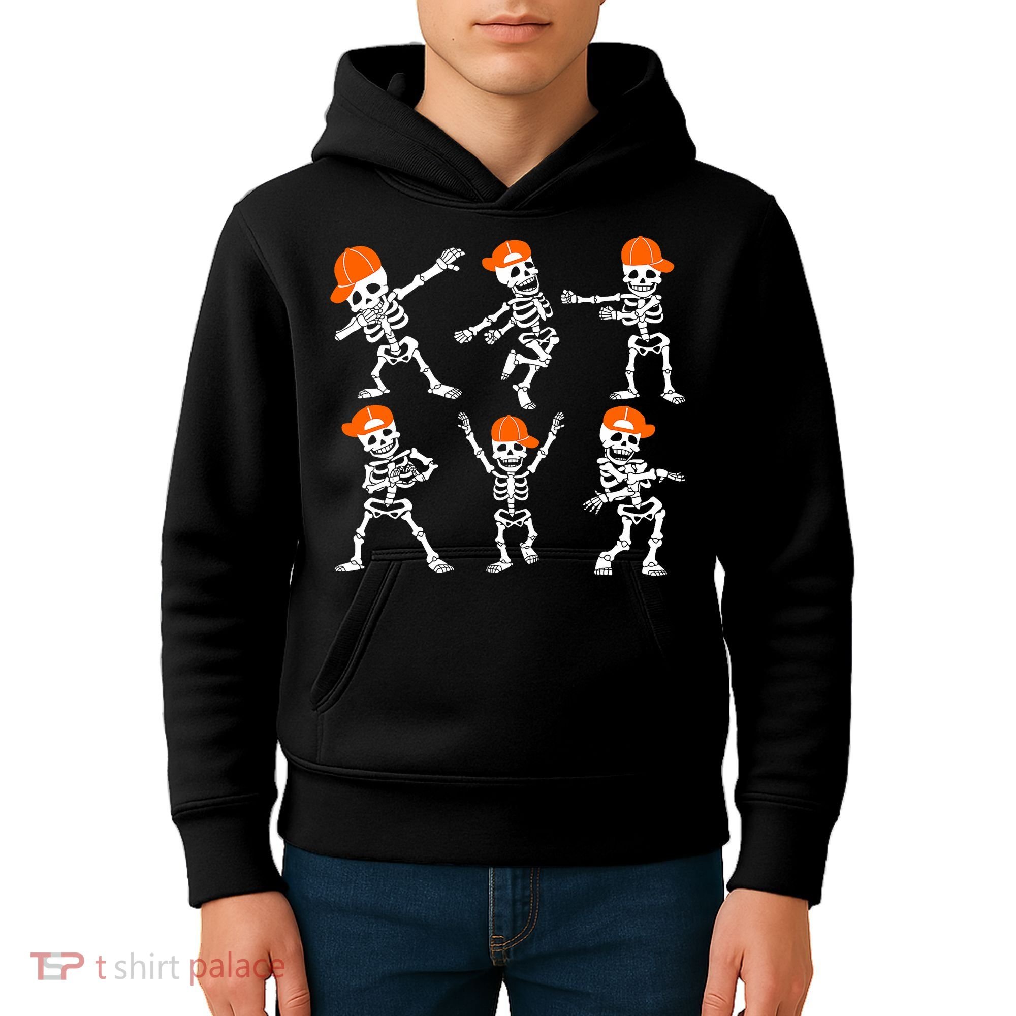 Halloween Dancing Skeleton Cap Funny Kids Hoodie