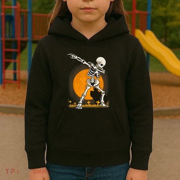 Halloween Dabbing Skeleton Kids Hoodie