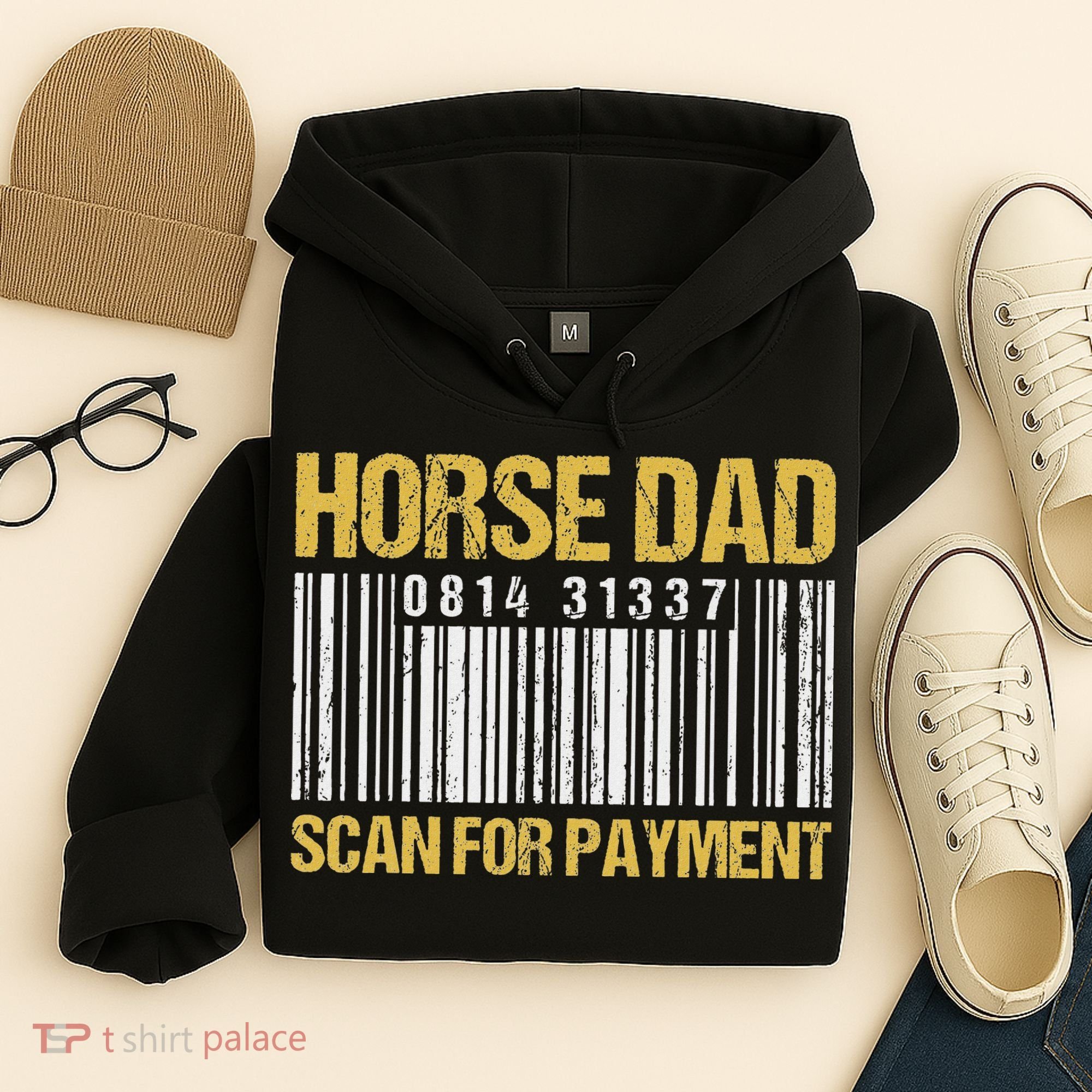 Horse Dad Scan For Payment Barcode Horse Dad Hoodie