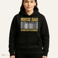 Horse Dad Scan For Payment Barcode Horse Dad Hoodie thumb 5