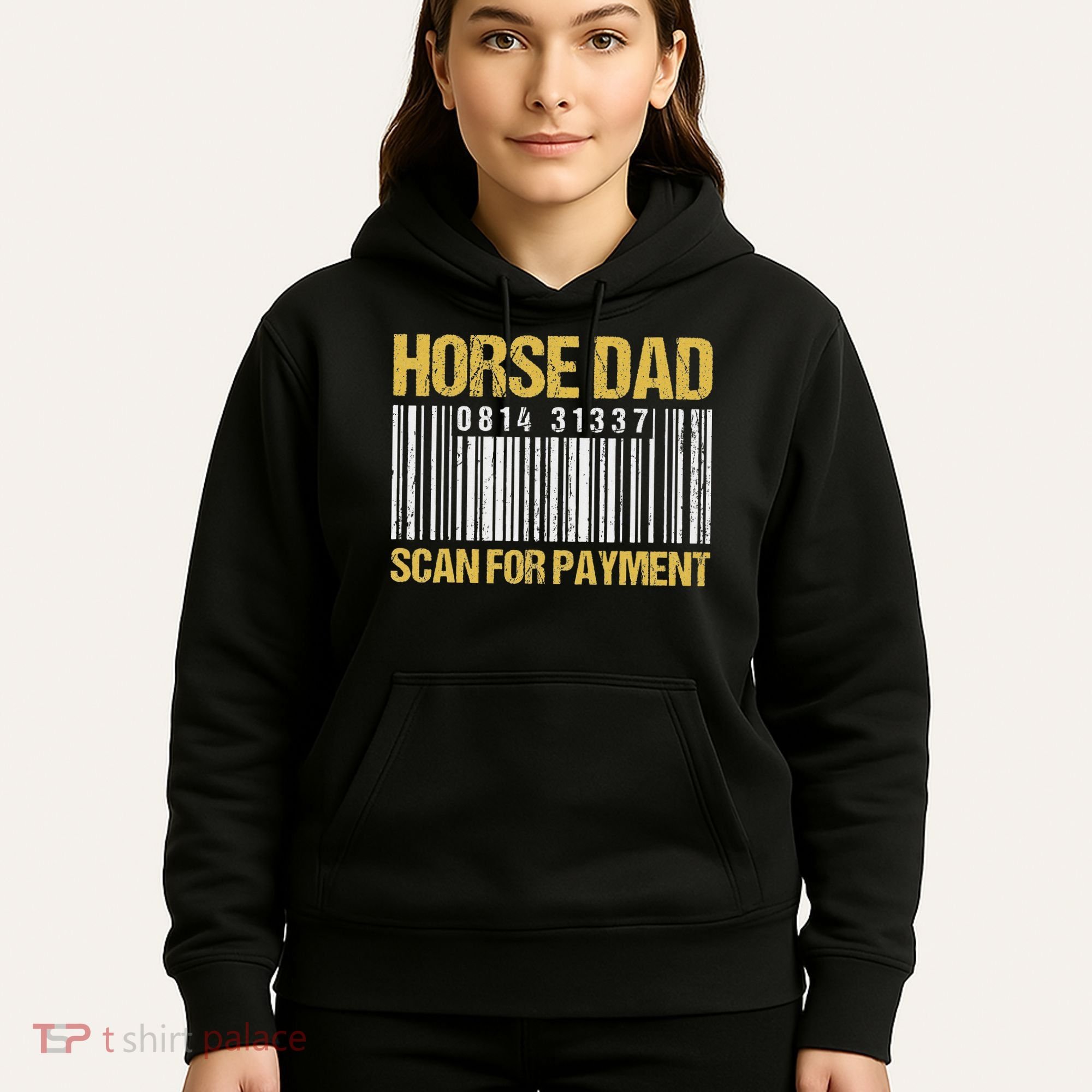 Horse Dad Scan For Payment Barcode Horse Dad Hoodie