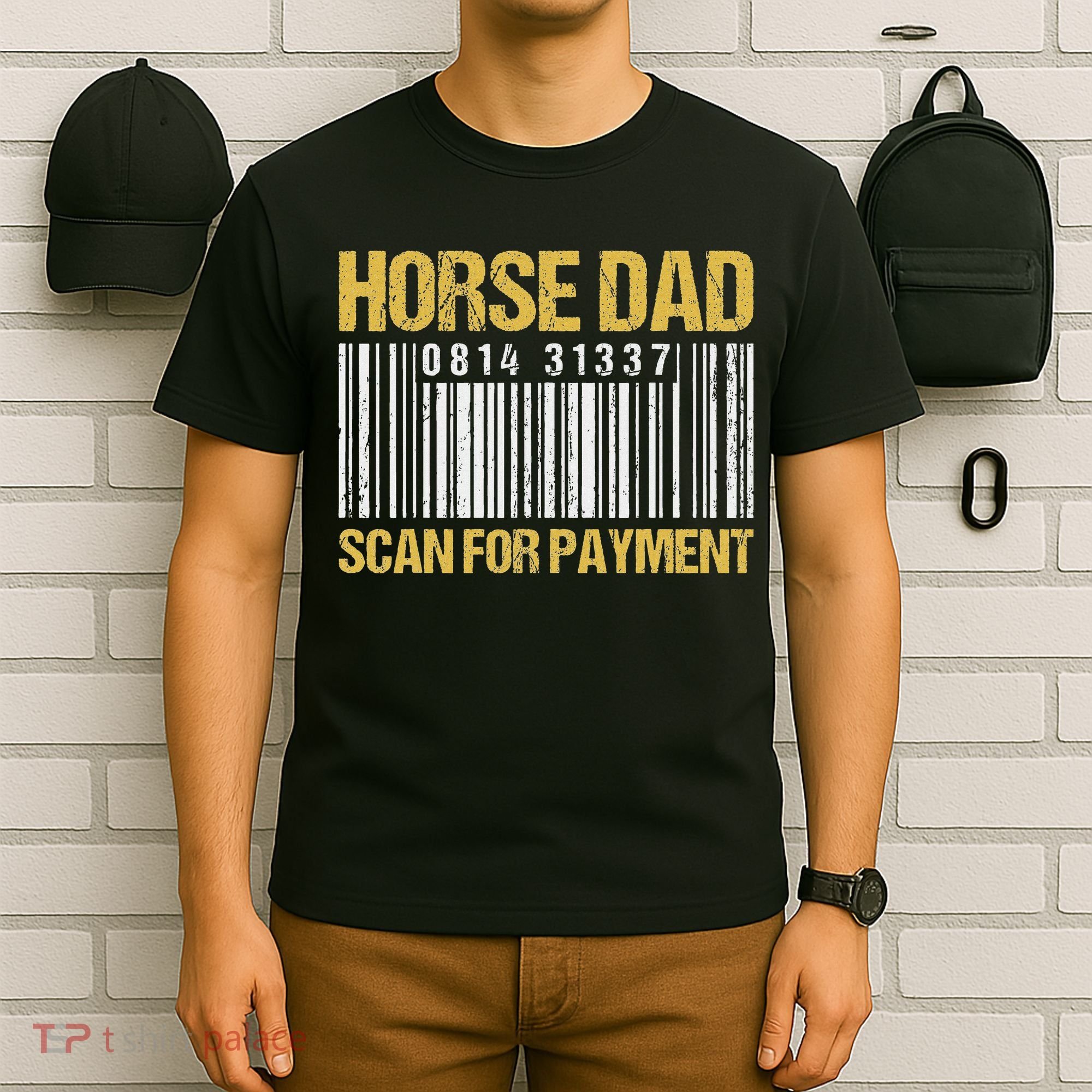 Horse Dad Scan For Payment Barcode Horse Dad T-Shirt